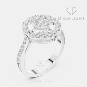 Bague de fiançailles en diamant de laboratoire certifié IGI 0,732 carats, or blanc 14 carats, taille ronde, clarté VS+, couleur F+, pour mariage ou anniversaire - Product Image 2