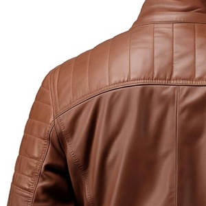 <b>Men</b> Classic Genuine Leather <b>Jacket</b> Soft Comfortable Durable Full Zip Casual Regular Fit Fashion Outerwear Winter Quick Dry - Product Image 4