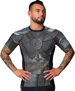 Rashguard MMA personnalisé avec logo pour hommes – Créez vos propres manches sublimées pour la gym et le BJJ – Rashguard imprimé pour homme - Product Image 3