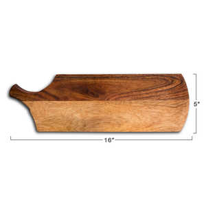 Plateau de service élégant en bois massif avec poignée, planche en bois durable pour fromages, pains, apéritifs et présentation sur table de restaurant - Product Image 2