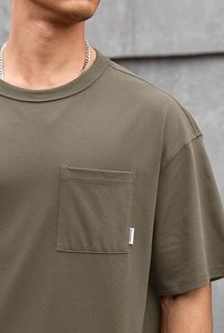 เสื้อยืดโอเวอร์ไซส์ผ้าฝ้ายแท้ 100% น้ำหนัก 220 กรัม พิมพ์ลายตามสั่งที่ไหล่ สไตล์ฮิปฮอป ไซส์พลัส ผ้าฝ้ายแท้ 100% ทรงบ็อกซี่ สำหรับผู้ชาย - Product Image 2