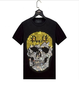 Camiseta Personalizada con Gráfico de Calavera y Pedrería, a la Moda, al por Mayor para Hombre - Product Image 6