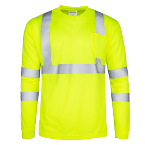 Vêtements de travail respirants en polyester haute visibilité, t-shirt de travail à manches longues avec logo personnalisé pour hommes - Product Image 2