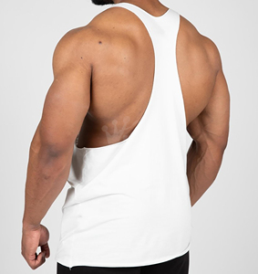 2025 Custom Summer Sleeveless Polyester Gym Stringer Top for Men Breathable and Fitted Knitted Muscle Tank TopBY AMAZING INDUSTR - Product Image 4