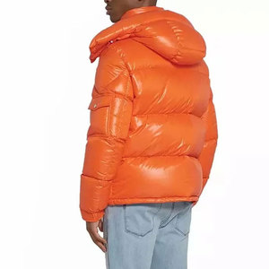 Veste matelassée réversible orange pour homme avec doublure bleue, col montant, fermeture éclair, manteau d'hiver épais, style décontracté - Product Image 5