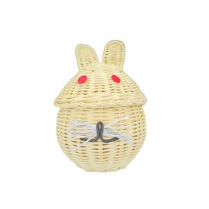 Hien Luong 25DVHL01 Cesta Decorativa de Ratán Blanco Hecha a Mano con Tapa en Forma de Animal, Calidad de Exportación, para Decoración del Hogar, Vietnam - Product Image 5