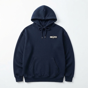 Sweat-shirt à capuche personnalisé bleu marine avec logo brodé, sweat-shirt à capuche pour homme, streetwear décontracté - Product Image 1