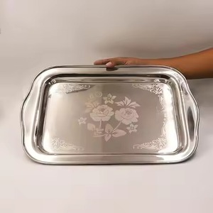 ชุดถาดโลหะทรงสี่เหลี่ยมทันสมัยพร้อมลายต้นไม้สลัก สำหรับตกแต่งโชว์ - Product Image 4