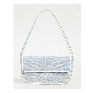 Bolso de Hombro de Tira Única con Cuentas de Cristal, Cierre Magnético, Bordado Intrincado, Ideal para Verano, Playa, Oficina, Viajes, Regalo - Product Image 5