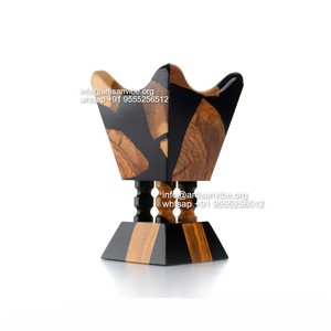 Quemador Bakhoor de epoxi hecho a mano con resina y soporte artesanal de madera Mabkhara para madera roja aromática para Ramadán especial - Product Image 2