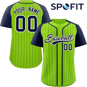 Custom Navy Pinstripe Baseball Jersey Sublimated Team Uniform Personalized Name Number Baseball Shirt OEM ODM - Product Image 5