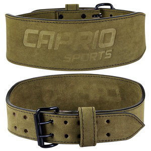 Ceinture de musculation formelle en cuir de vache vert olive personnalisée avec boucle à ardillon en alliage noir, ceinture de musculation de qualité supérieure pour la salle de sport, OEM ODM - Product Image 1