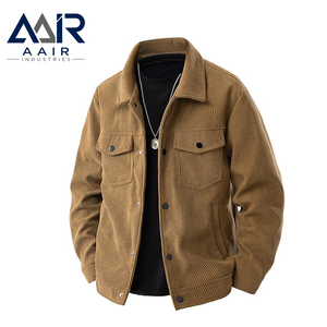 Veste chauffante vintage en velours côtelé noir pour homme AAIR Industries, col rabattu, boutonnée, décontractée, automne - Product Image 6