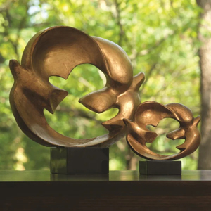 Sculpture Moderne Abstraite de Dauphin en Résine, Décoration d'Intérieur de Luxe, Figurine Animale Dorée, Artisanat d'Art pour Salon, Bureau, Table, Présentoir, Cadeau - Product Image 2