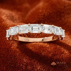 Elegante Anillo de Moissanita con Corte Esmeralda para Mujer, Oro Rosa, Regalo de Joyería para Aniversario de Bodas, EE. UU. - Product Image 1