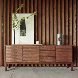 Modern <b>Wood</b> Living Room <b>Cabinet</b> with Flat Panel Doors for Stylish House <b>Storage</b> Sideboard for Home Bedroom and Entryway - Product Image 6