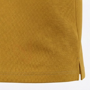 Polo en coton Oxford jaune moutarde à manches courtes pour homme, décontracté, respirant, coupe classique, design uni, tissu tissé - Product Image 6