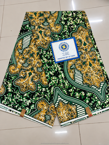 Orange Blue Luxury Dobby Wax Print Fabric with Ornate Floral Paisley Pattern Eco-Friendly <b>for</b> African Dresses <b>Curtains</b> & Toys - Product Image 4