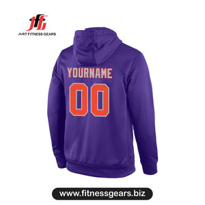 Sudadera con Capucha Personalizada Morada para Hombre, Corte Regular, Impresión por Transferencia de Calor, con Bolsillo, Ropa Casual de Otoño - Product Image 3