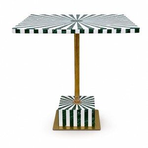 Mesa Auxiliar Redonda con Incrustaciones de Nácar - Base de Latón Hecha a Mano - Venta al por Mayor - Product Image 2