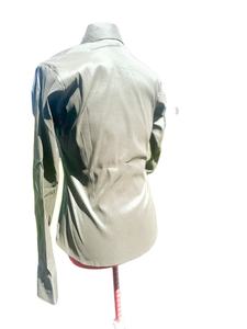 Camisa Western Show de vaquera hecha a mano en tela elástica de tafetán plateada - Product Image 5