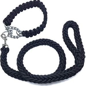Conjunto de Correa y Collar de Nailon Trenzado, Correa para Mascotas Hecha a Mano con Herrajes Metálicos, Correa Redonda de Nailon y Cordones de Seda - Product Image 4