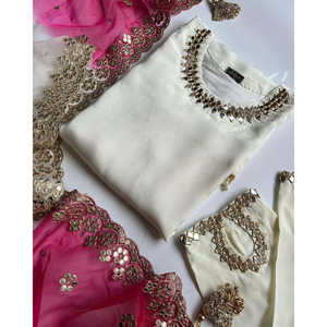 Conjunto elegante con pantalones y Dupatta para mujer - Product Image 1