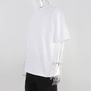100% Cotton Summer New Men's T-<b>shirt</b> <b>White</b> Solid O-neck Short Sleeve Casual Boxy Style with Digital Printing - Product Image 4