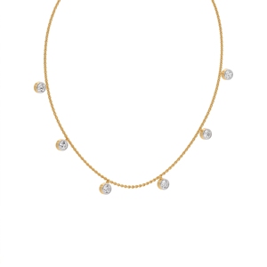 Collier Premium Orb en Argent Sterling 9KT, 10KT, 14KT, 18KT avec Diamant Rond de Laboratoire pour Femme, Idéal pour Cadeau de Fiançailles - Product Image 3