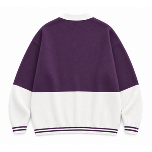 Sweat-shirt universitaire respirant personnalisé NCNW avec logo brodé sur le devant, violet et blanc, décontracté, manches longues, pour femme - Product Image 4