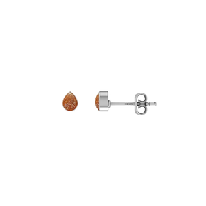 925 Silver Sunstone Natural Pear Oval Shape Butterfly Lock Stud <b>Earrings</b> Classic Bezel Setting Wedding & Party Pack 4 <b>Earrings</b> - Product Image 2