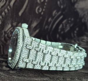 Reloj de Pulsera de Lujo para Hombre, de Cuarzo Automático, de Acero Inoxidable, con Diamantes Moissanite Blancos VVS1, Estilo Hip Hop, para Negocios - Product Image 1