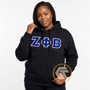 GREEK TREASURES, Sudadera con Capucha de Algodón Transpirable para Mujer, con Logotipo Personalizado Bordado de Zeta Phi Beta, Nueva Llegada - Product Image 2