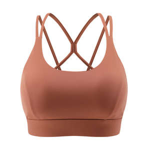 Custom Logo Crisscross Straps Backless Sport Sport <b>Top</b> <b>Cross</b> Beautiful Back Gym Bra Seamless Shockproof Yoga Bra for Women - Product Image 3