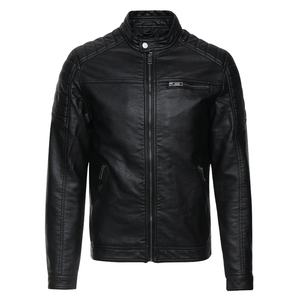 Outdoor Use <b>Stand</b> Collar Light <b>Weight</b> Premium Quality Men Leather Jacket / Custom Made Men Leather Jacket - Product Image 2