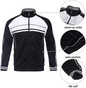 ชุดวอร์มฟลีซหนาน้ำหนักมากสำหรับผู้ชาย ทรงเข้ารูป ซิปหน้า ชุดกีฬาสองชิ้น - Product Image 3