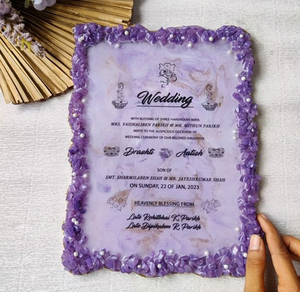 Elegant Epoxy Resin <b>Wedding</b> <b>Card</b> Modern Crafts Handmade Finishing <b>Wedding</b> Invitation <b>Card</b> With Amazing Price - Product Image 5