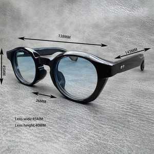 Montures de lunettes rondes unisexes en corne de buffle véritable, faites à la main, thème rustique, décoration intérieure et cadeau d'affaires - Product Image 6