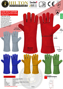 Guantes de soldadura de cuero de vaca Guantes DE TRABAJO DE SEGURIDAD resistentes al calor y al fuego para uso industrial y de construcción - Product Image 6