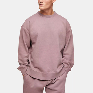 Ensemble de survêtement de maternité épais deux pièces avec pantalon évasé et cordon de serrage, brodé, effet délavé soleil et délavé à l'acide - Product Image 1