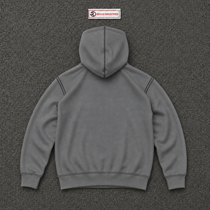 Sweat à capuche zippé argenté pour homme, style streetwear, avec fermeture éclair intégrale, épaules tombantes, surpiqûres contrastées, coupe décontractée et tendance - Product Image 6