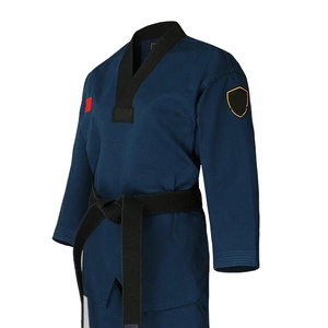 Uniforme de Taekwondo Rouge en Gros Prêt à Expédier – Combinaison Unisexe Adulte Durable pour l'Entraînement avec Ceinture Noire et Logo AS-TG-105 - Product Image 5