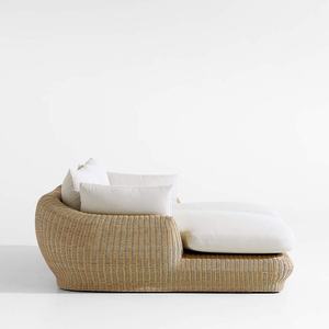 Modern Outdoor Wicker <b>Daybed</b> Sofa Set with Thick Cushions, Modular Rattan Sectional Lounge for Patio, <b>Garden</b>, Hotel & Resort Use - Product Image 3