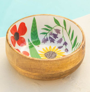 Tazones Decorativos Ecológicos de Madera de Mango Esmaltada con Diseño Impreso para Fiestas y Cenas - Product Image 2