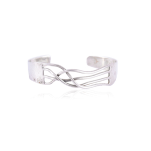 925 Sterling <b>Silver</b> Smooth Plain <b>Cuff</b> <b>Bracelet</b> – Minimalist Open Kada, High Polish Finish - Product Image 3