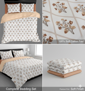 Parure de lit de luxe imprimée en microfibre 400TC pour lit Queen Size – Drap plat, drap-housse, 2 taies d'oreiller – Anti-plis, idéale pour hôpitaux et hôtels - Product Image 4