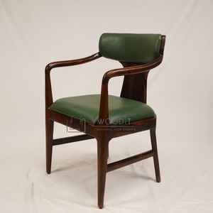 Silla de Comedor Moderna de Madera Maciza de Primera Calidad, Tapicería de Cuero Duradera, Impermeable, Ecológica, para Exteriores, Sala de Estar, Comedor, Restaurante - Product Image 3