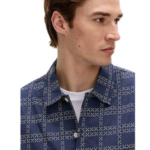 Camisa de Manga Corta Bordada con Corte Holgado y Alto Contenido de Algodón - Product Image 2