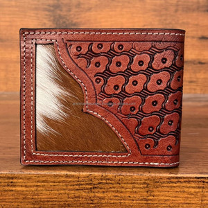 กระเป๋าสตางค์หนังยาวมีซิปสำหรับผู้ชายกระเป๋าสตางค์หนังวัวสีน้ำตาลแฟชั่นมาใหม่ - Product Image 3