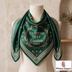 Pañuelo Cuadrado Personalizado de Alta Calidad con Impresión, Estilo Seda, Chal de Moda, Envoltura para la Cabeza, Marca Privada, Fabricante y Proveedor Textil OEM ODM - Product Image 1